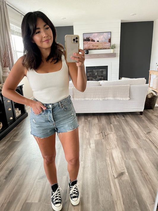 Essential Knit Tank Ivory - FINAL SALE