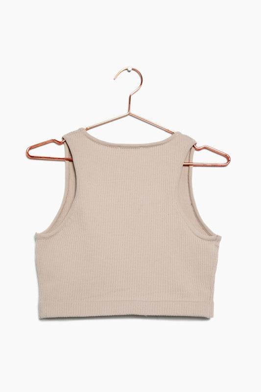 Seamless Crop Tank // Bone