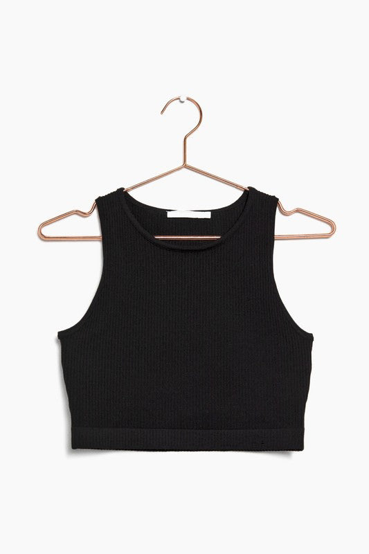 Seamless Crop Tank // Black - FINAL SALE