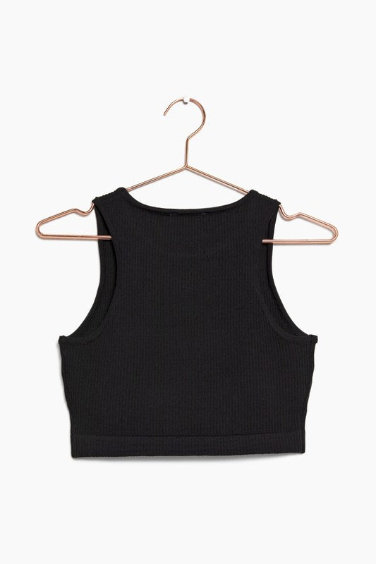 Seamless Crop Tank // Black