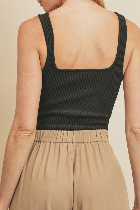 Essential Knit Tank Black