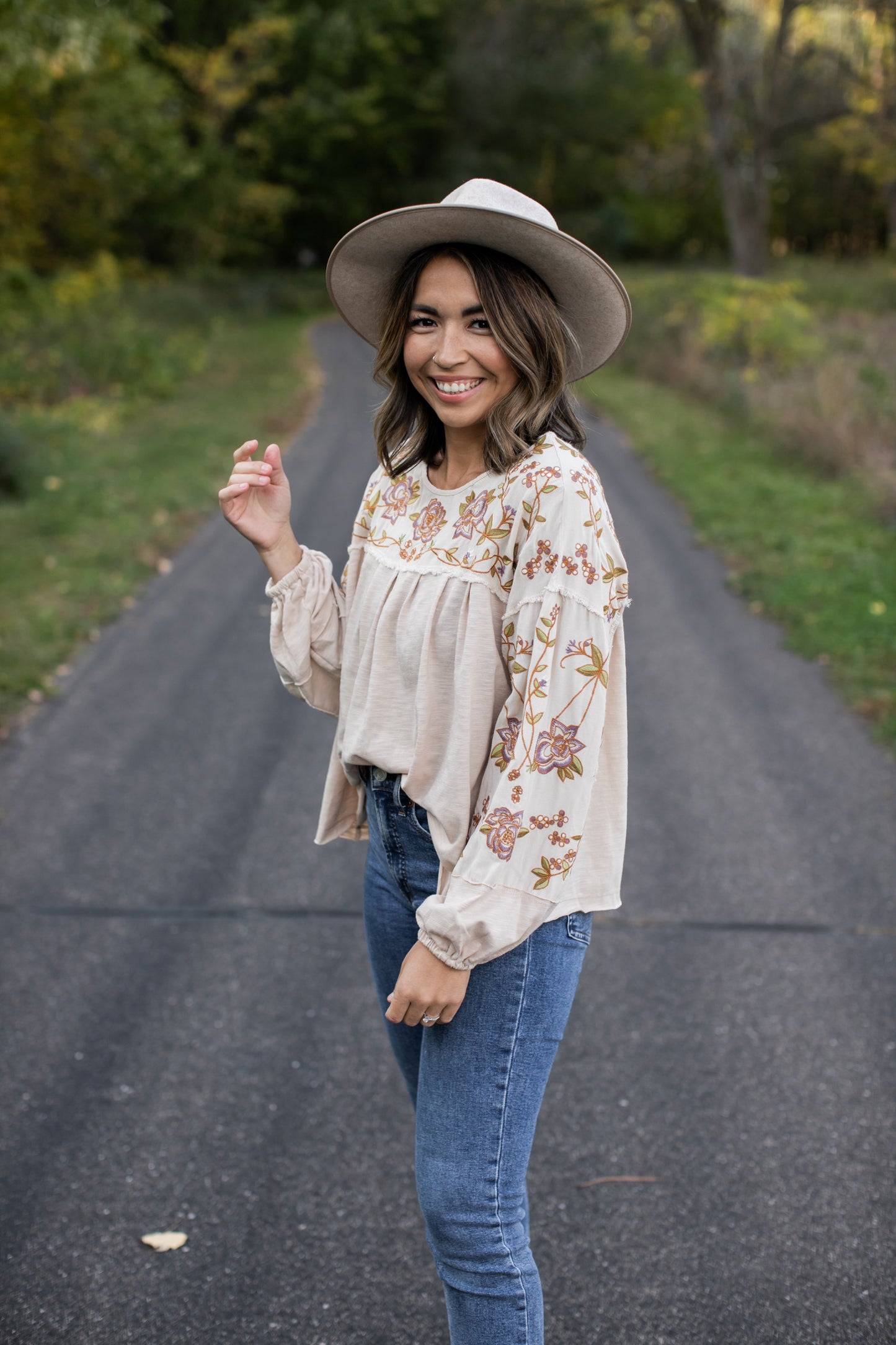 Falling For You Embroidered Top
