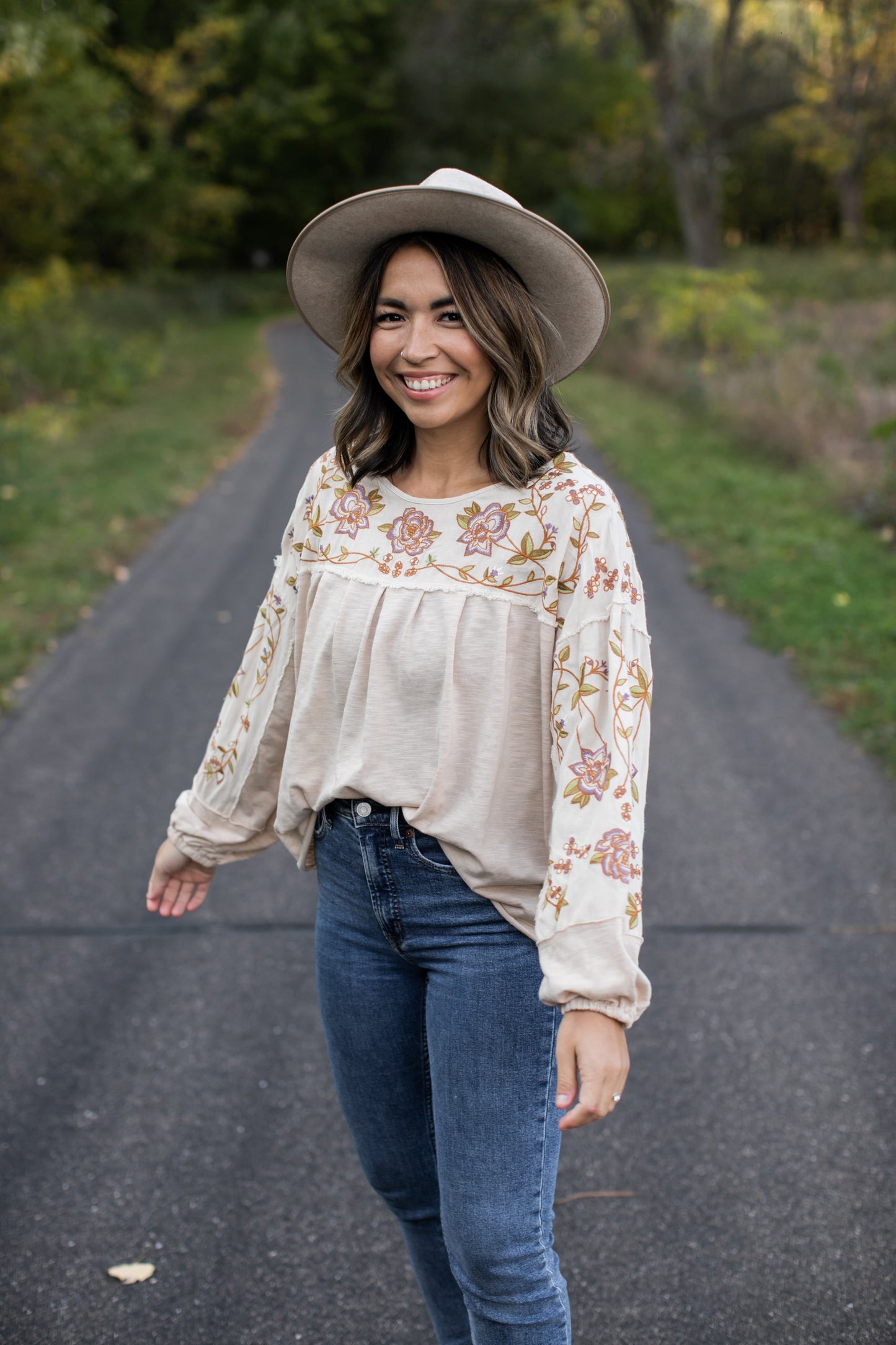 Falling For You Embroidered Top