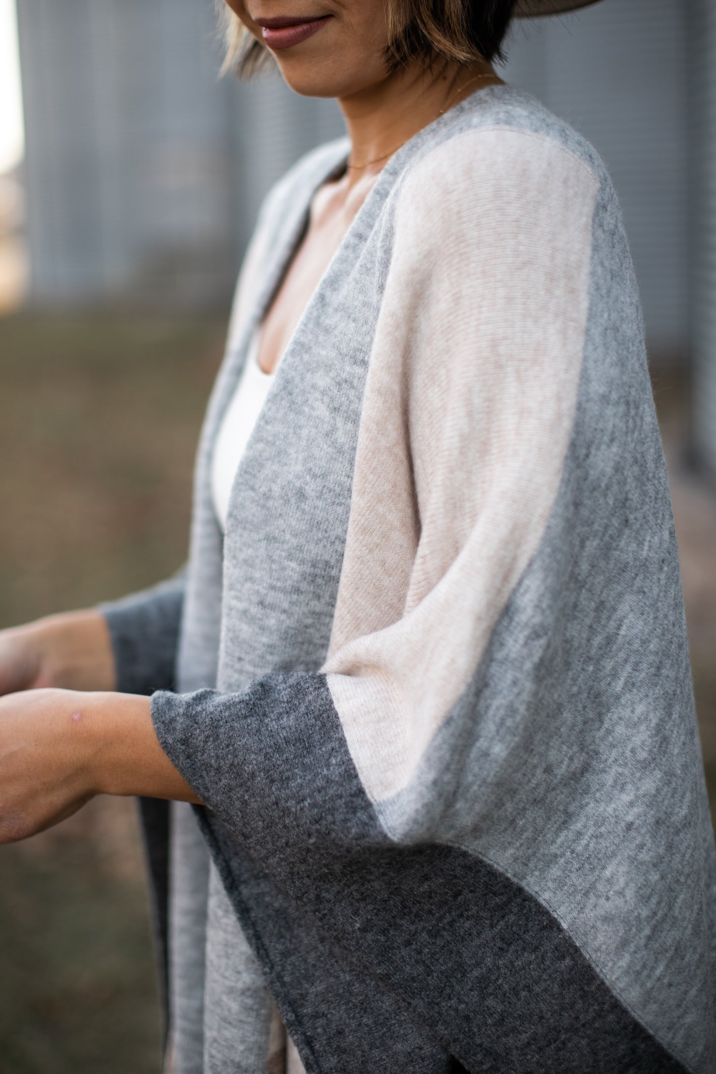 Colorblock Poncho Cardigan **RESTOCK