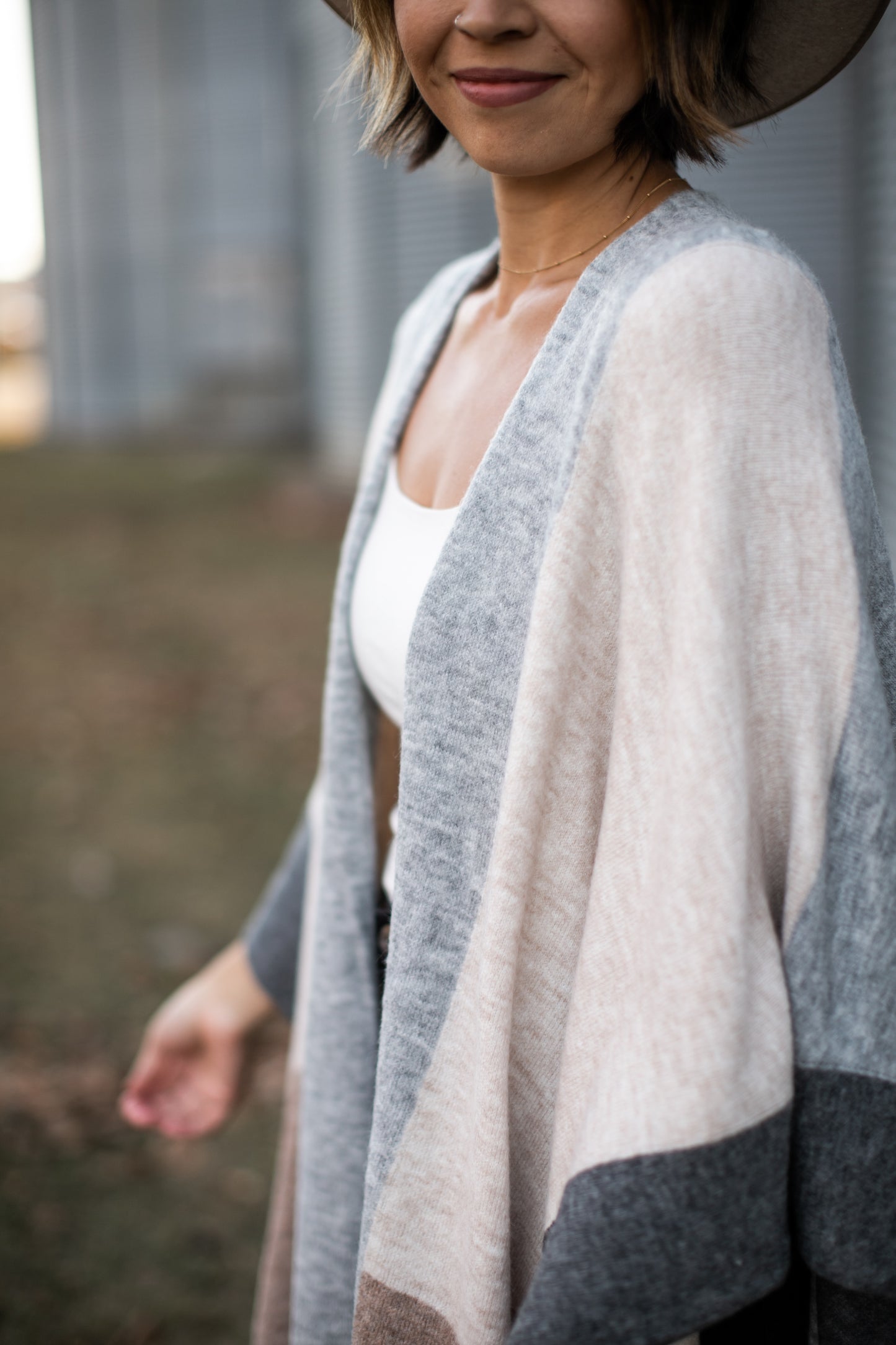Colorblock Poncho Cardigan **RESTOCK