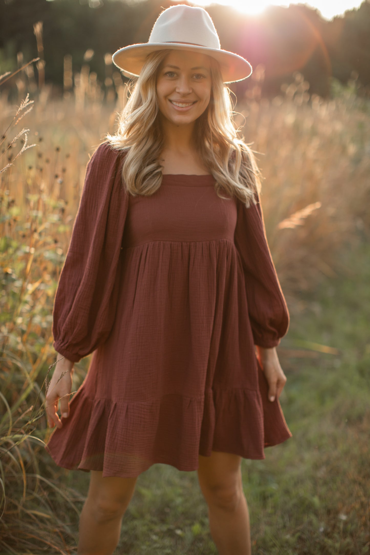 Zuri Babydoll in Terracotta - FINAL SALE