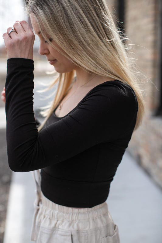 Everyday Modal Crop Top // Black - FINAL SALE