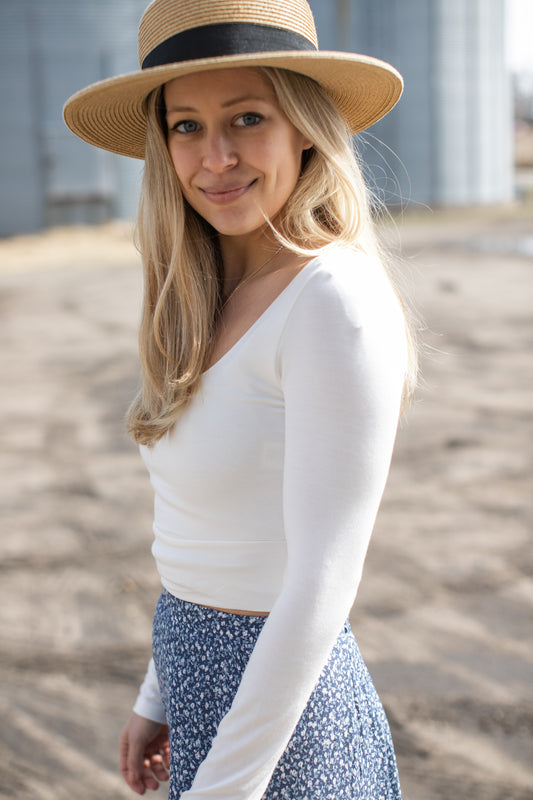 Everyday Modal Crop Top // Ivory - FINAL SALE