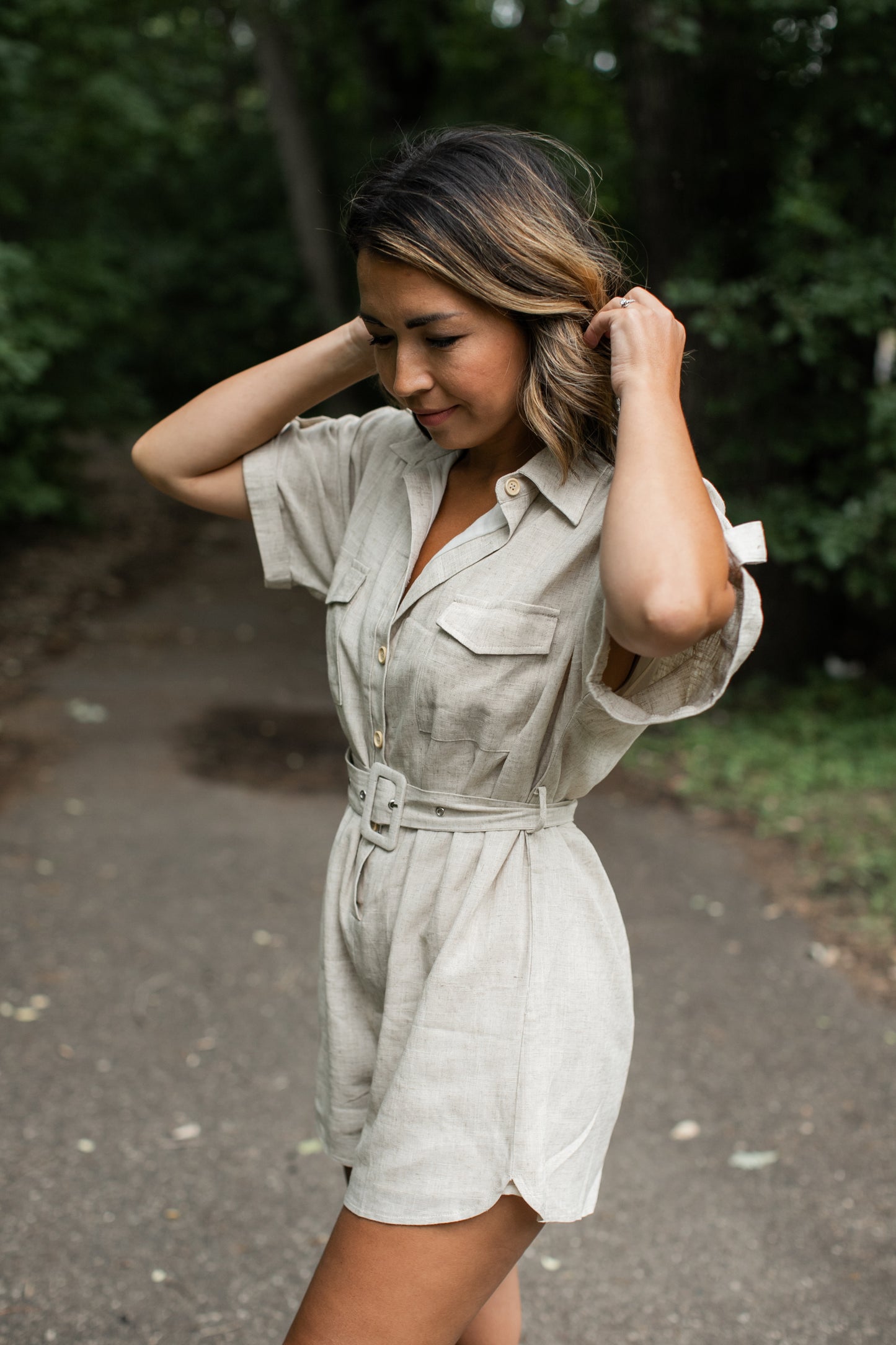 Take It Easy Linen Blend Romper // FINAL SALE