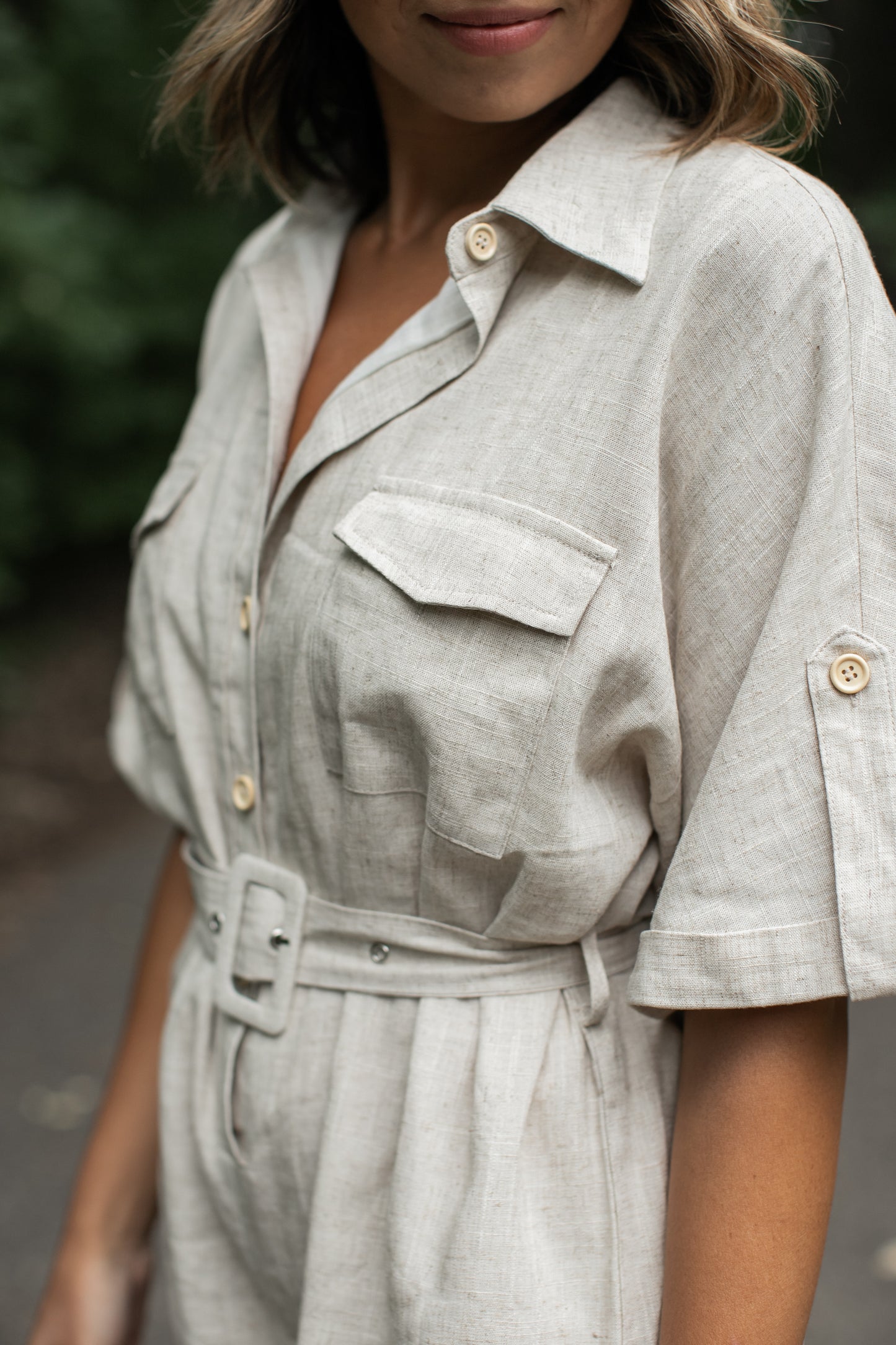 Take It Easy Linen Blend Romper // FINAL SALE