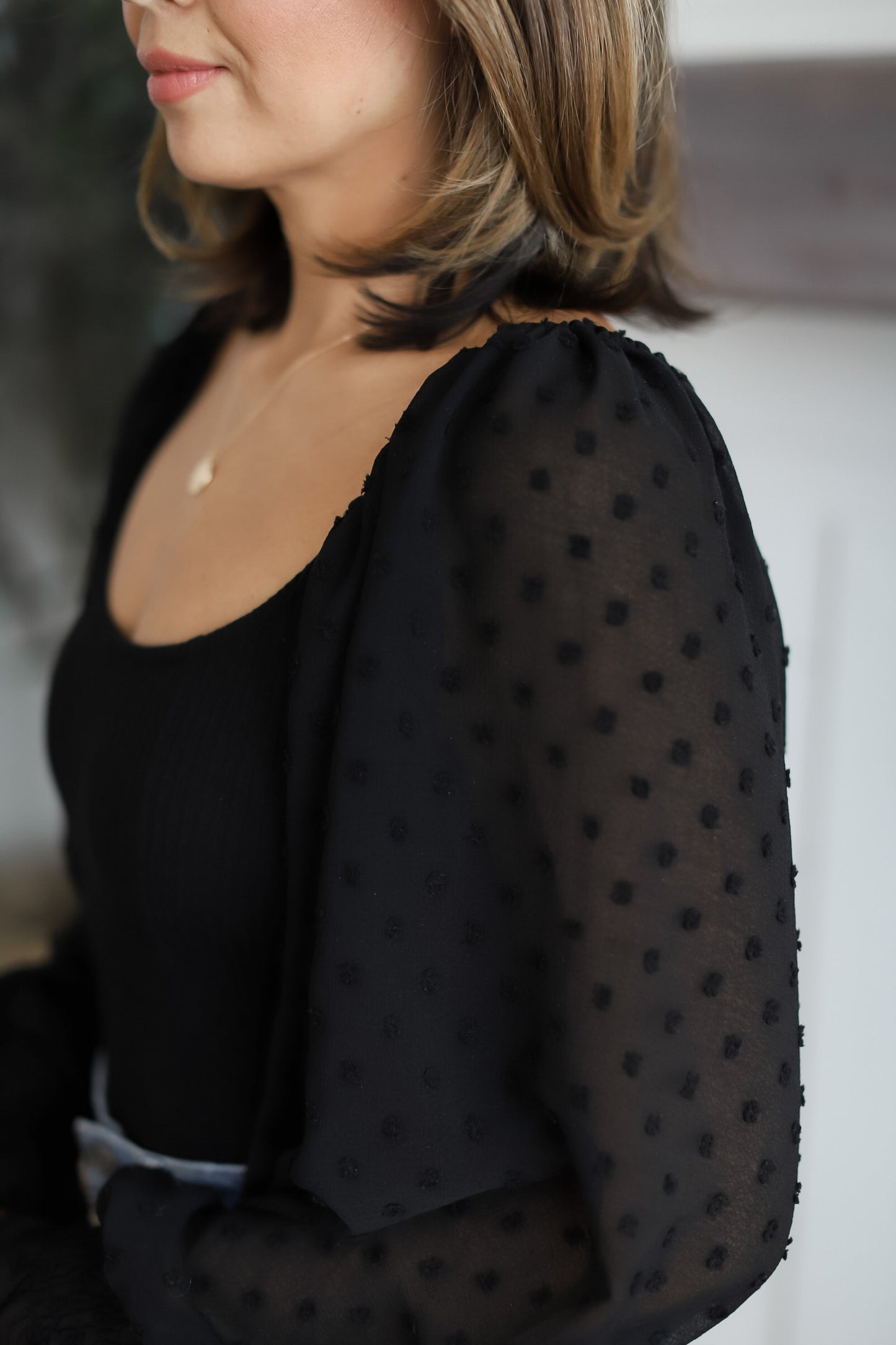 Swiss Dot Ribbed Bodysuit