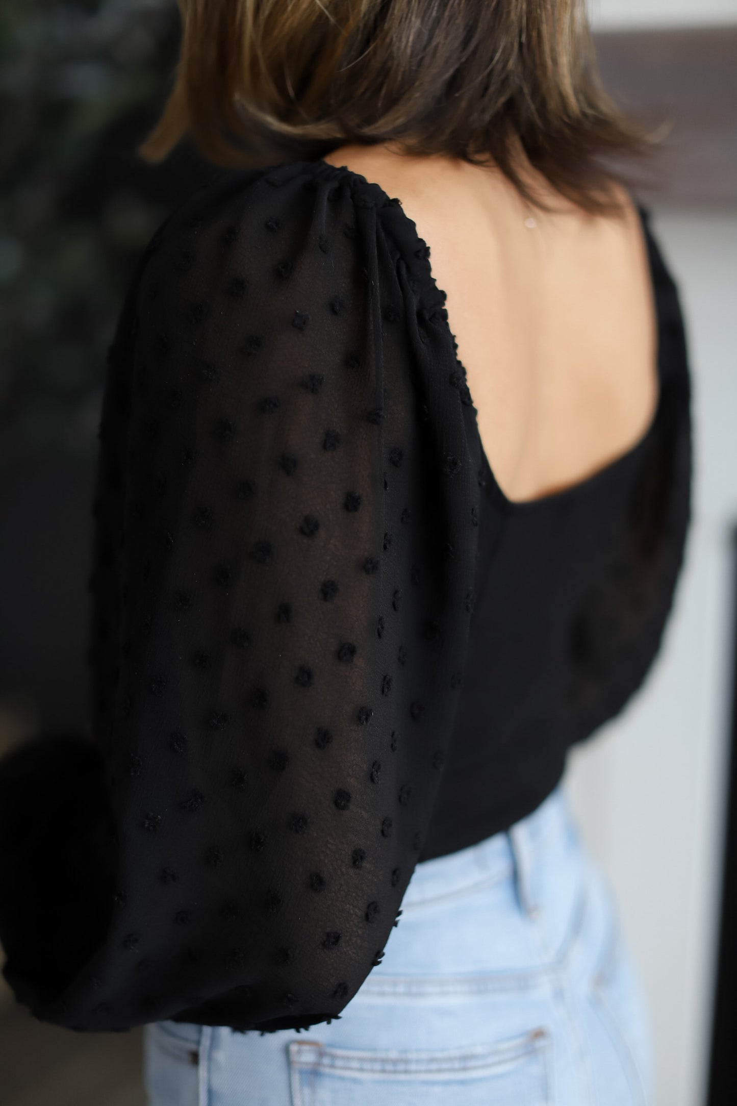 Swiss Dot Ribbed Bodysuit