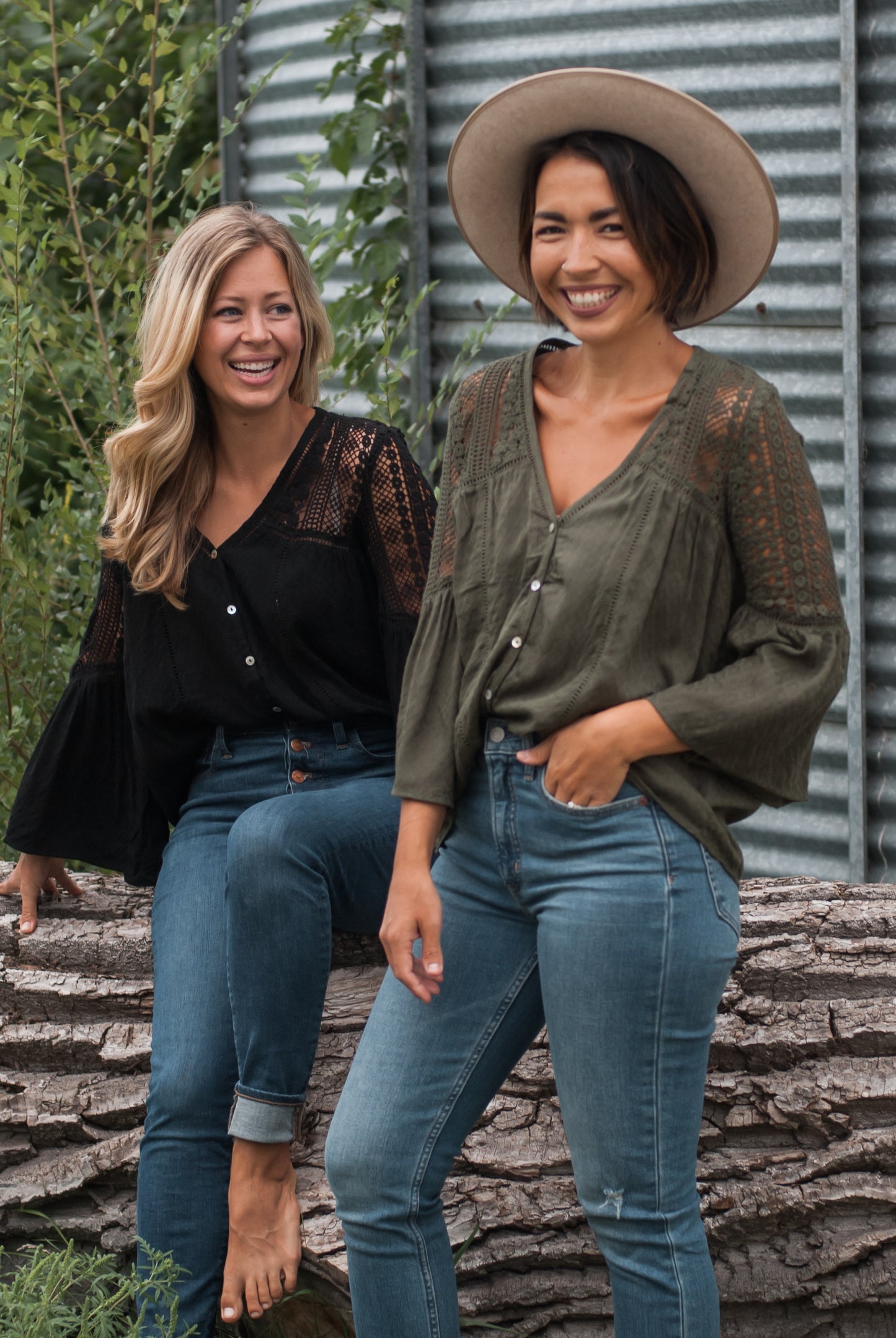 Presley Lace Top in Olive - FINAL SALE