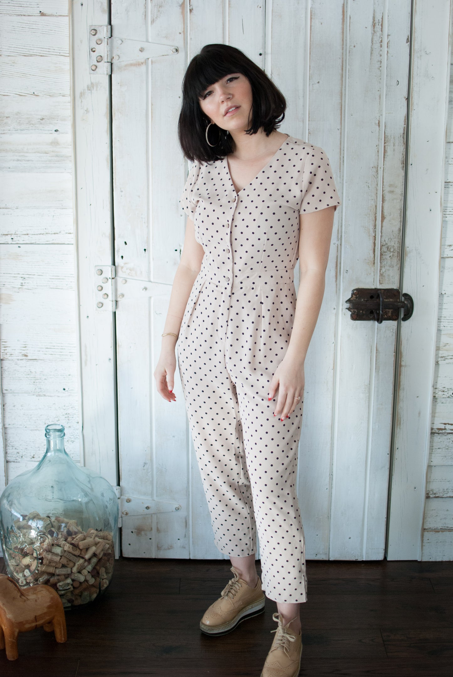 On the Dot Jumpsuit - STONE AND WILLOW