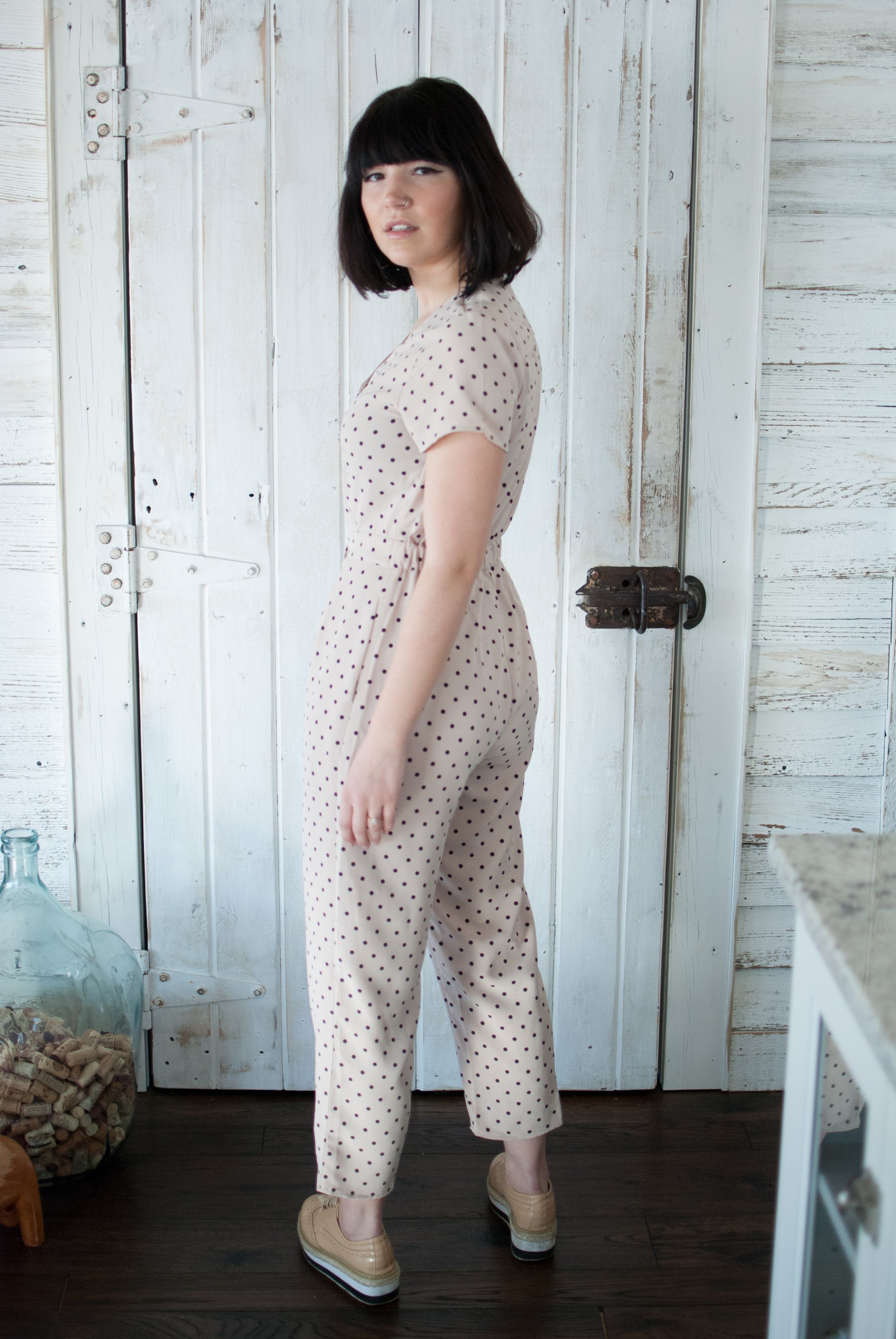 On the Dot Jumpsuit - STONE AND WILLOW