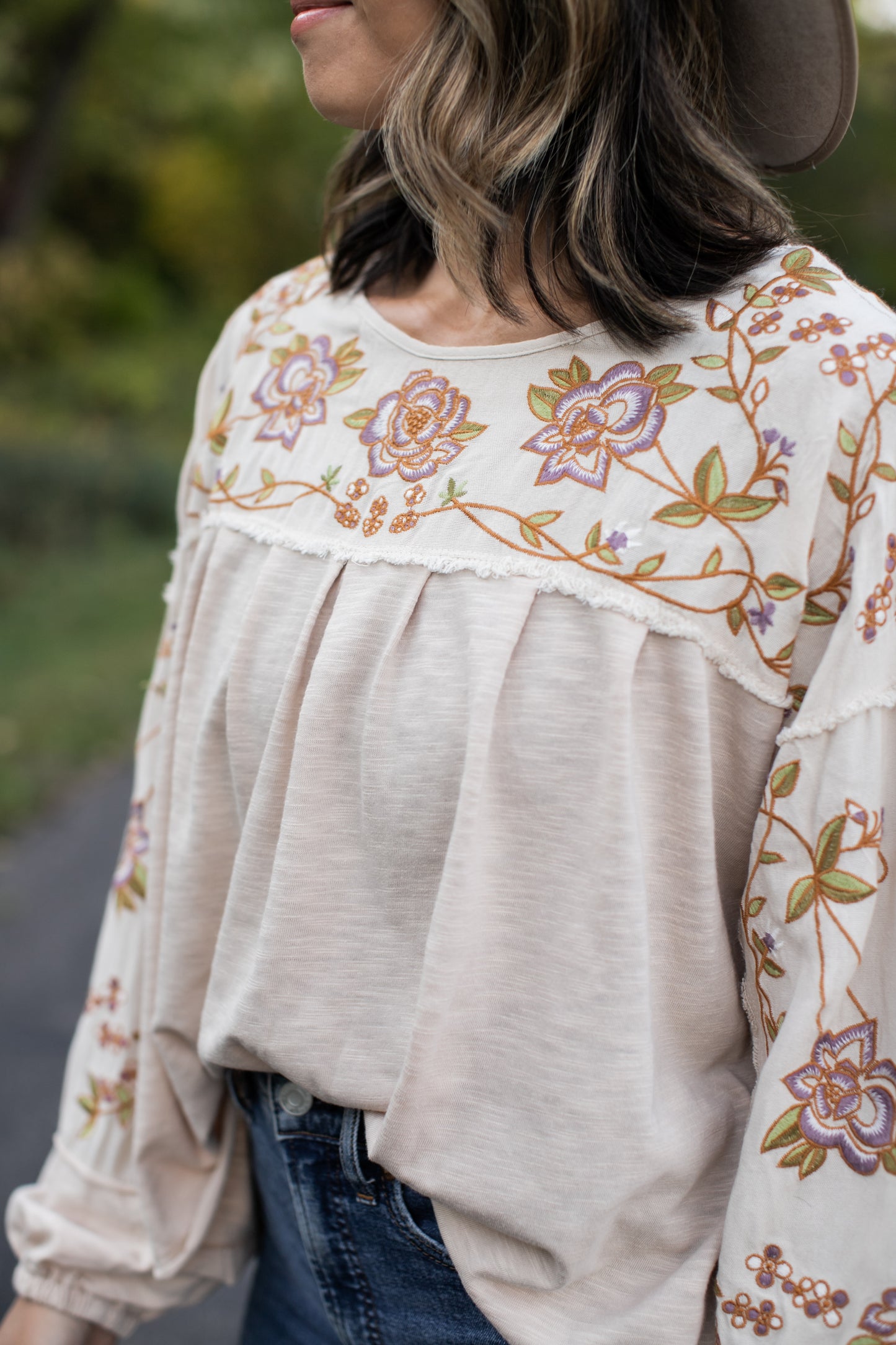 Falling For You Embroidered Top