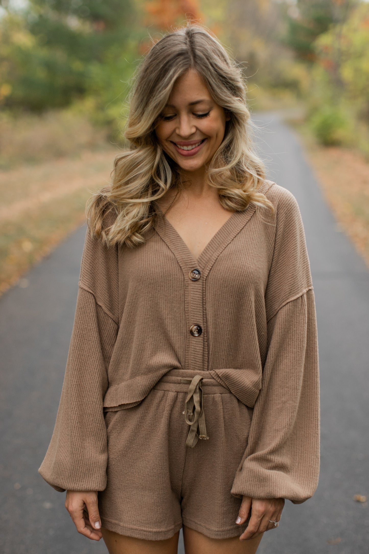 Rayna Ribbed Short Set Taupe - FINAL SALE