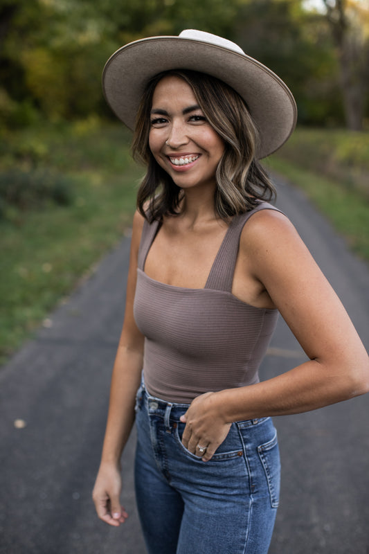 Ribbed Crop Tank // Truffle