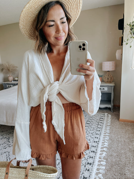 Tie Front Gauze Jacket - FINAL SALE